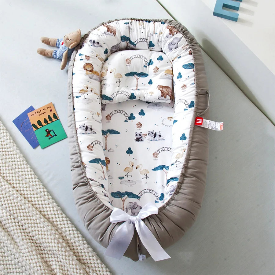 88*50*15cm Cotton Cribs Removable Sleeping Nest for Baby Bed Crib with Pillow Infant Toddler Cradle Mattress Newborn Gift