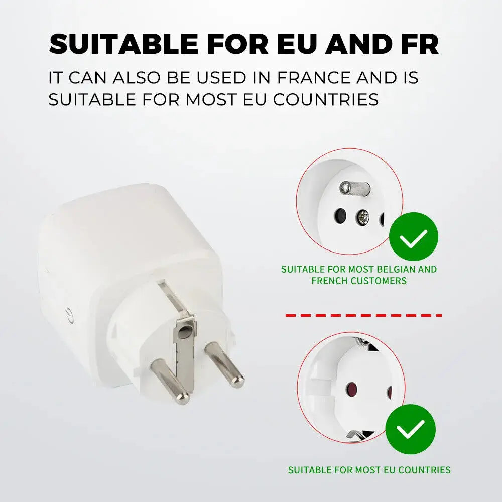 Smart Socket EU 16A 20A AC100-240V Tuya Wireless Wifi Plug Power Monitor Timing Outlet Smart Home Voice Control for Alexa Google