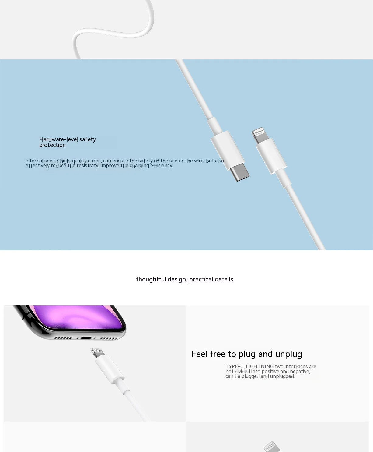 Xiaomi USB C Lightning Cable for iPhone 14 13 12 11 Pro Max XS XR iPad PD 27W/20W Fast Charging Type C to Lighning Cable Data