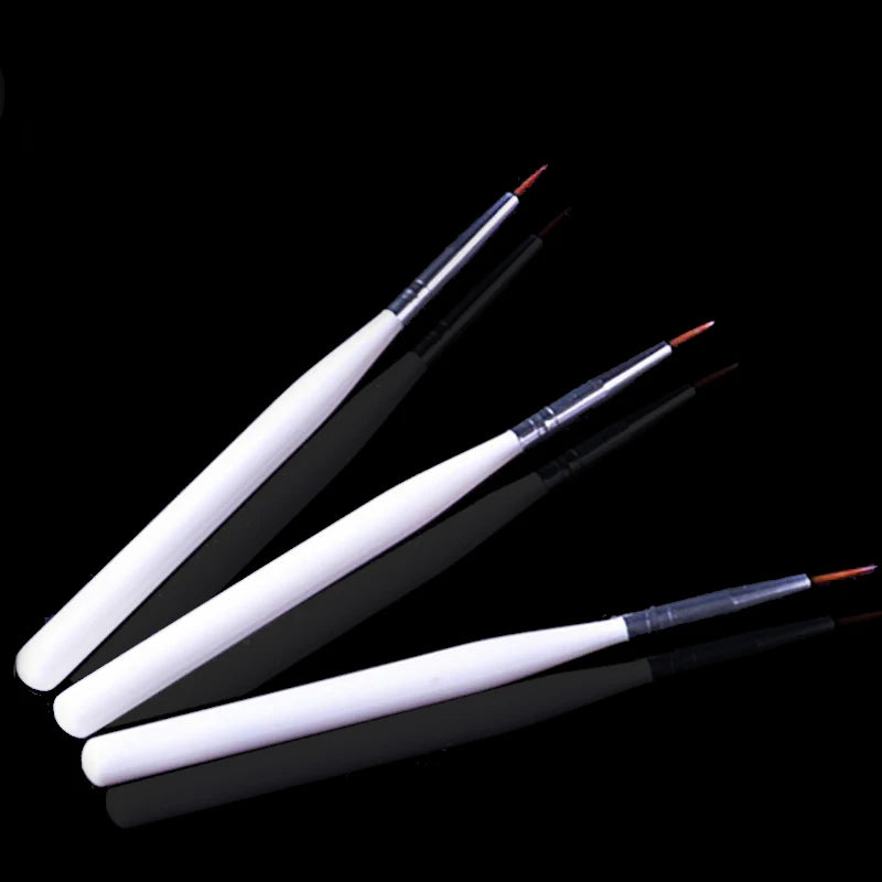 3Pcs French Stripe Nail Art Liner Brushes 3D Tips Line Stripes DIY Drawing Pen UV Gel Brushes Painting Manicure Nail Tools Set