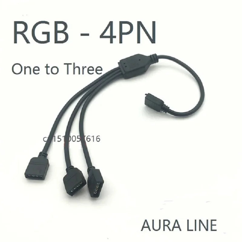 RGB Extended Line 12V AURA 4Pin 5V ARGB 3Needle  LED Light Tap Line Motherboard Fan Aperture Strip Chassis RGB  Cable