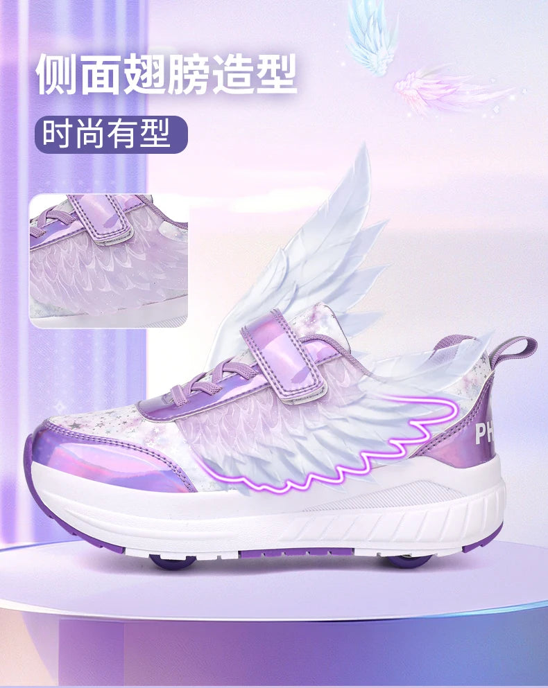 Kids Roller Skate Shoes Snickers With 4-Wheels Children Rollerskates Fashion Outdoor Sports Shoes Girls Boys Gifts