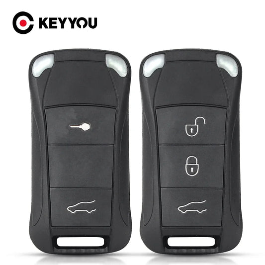 KEYYOU NEW 1PCS For Porsche Cayenne GTS 2004 2005 2006 2007 2008 2009 2010 2011 Shell Folding Car Key Case 2/3 Buttons
