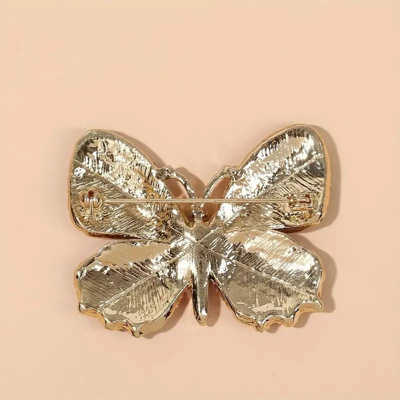Rhinestone Butterfly Brooch, Glittering , Multi-color Optional, For Women Small Gift