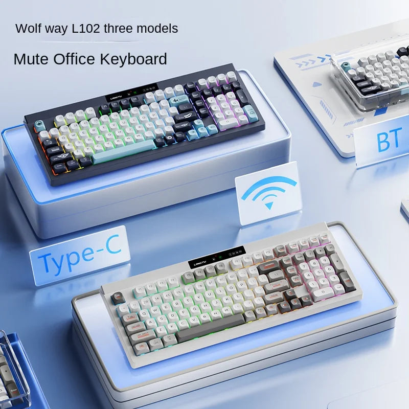 L102 Wireless Mechanical Keyboard Quiet Film Mechanical Keys for Office Use E-Sports Gaming Hand-Friendly Design