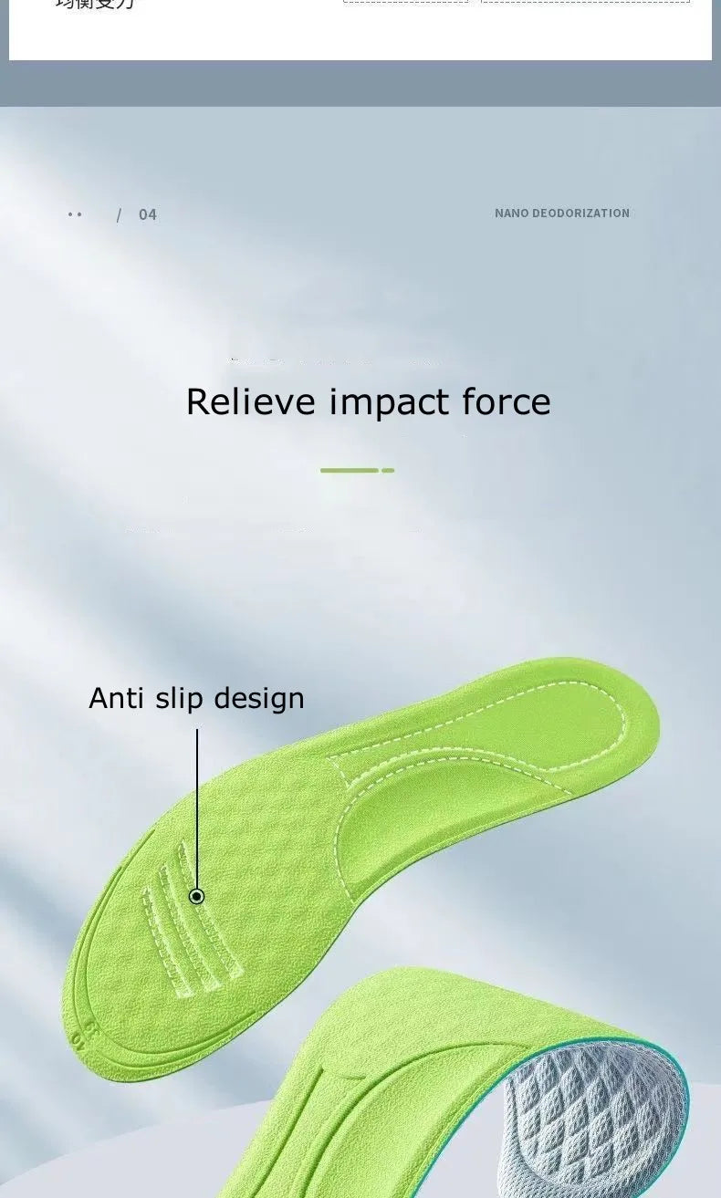 Summer Deodorant Sports Insoles for Shoes Sweat-absorbing Breathable Deodorant Anti-sweat Soft Shoe Pads Inserts for Man Women