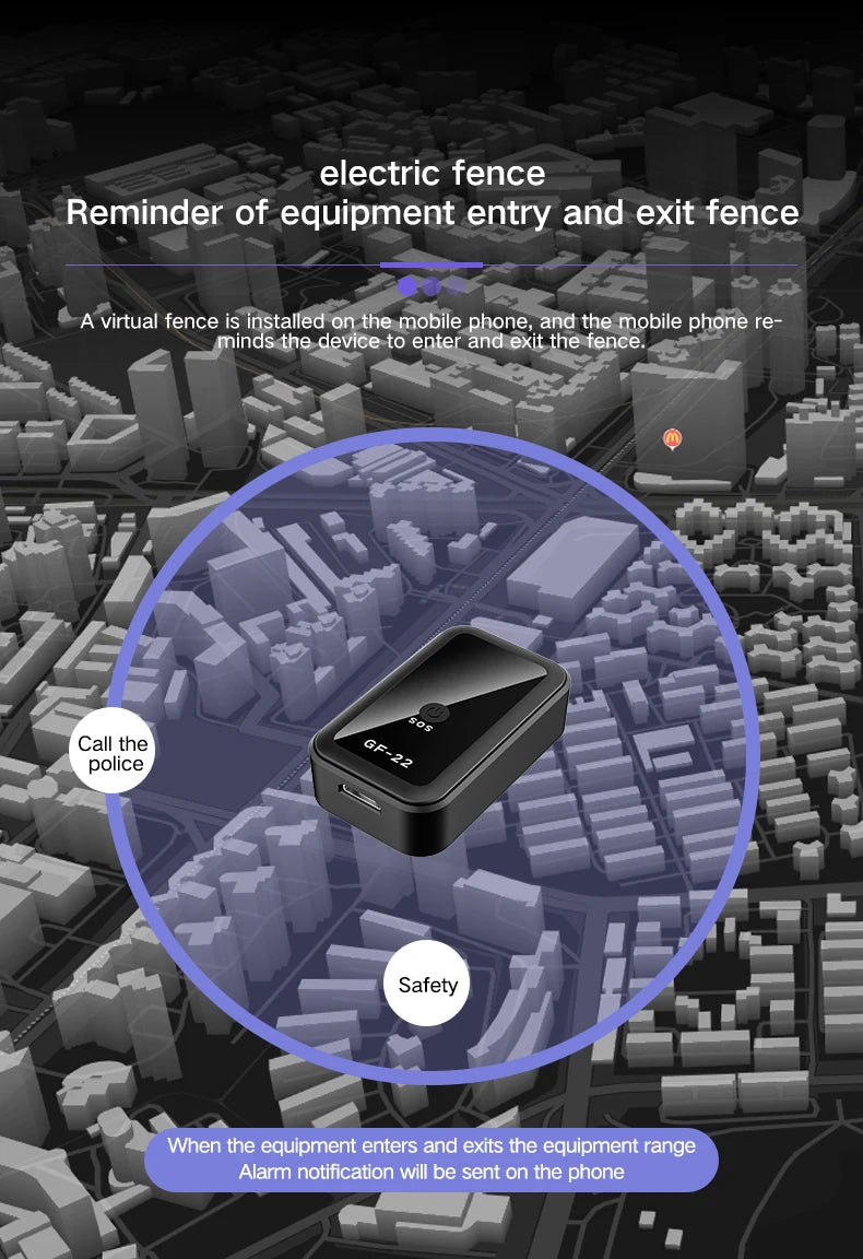 GF22 Mini Car Tracker Real Time Magnetic GPSDevice Anti-Loss Location Tractor Precise SlMMessage Positioner SOS Alarm Device