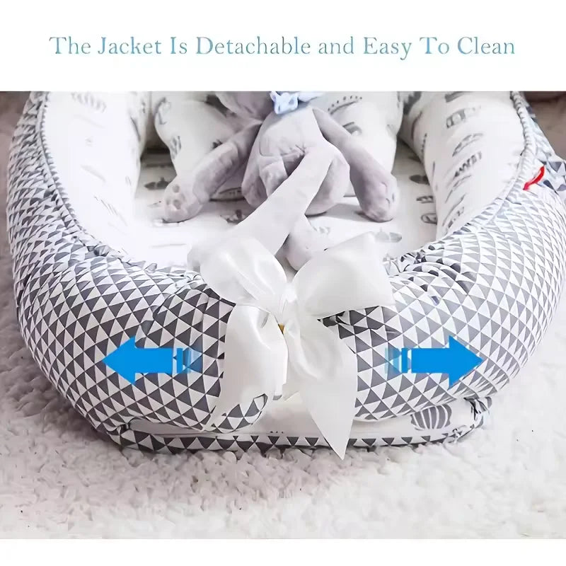 Infant Co-Sleeping Bed Nest Newborn Toddler Bassinet with Fence Bumper Crib Baby Cradle Cot for Safe Sleeping