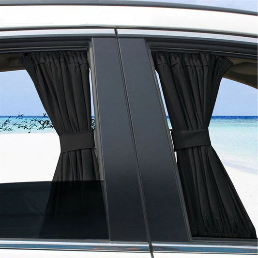 2pcs Car UV Protection Sun Shade Curtains Sides Window Visor Mesh Cover Shield Brand New And High Quality 50cm X 47cm