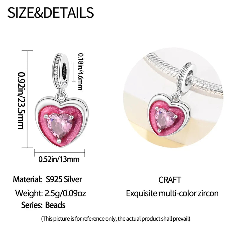 925 Sterling Silver Princess Powder Series Exquisite Daily Bow Sweet Charms Beads Fit Pan Original Bracelets DIY Jewelry
