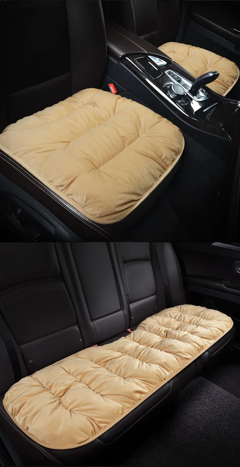 Winter Car Seat Cover with Back Pad Warm Slip-resistant Car Seat Cushion Chair Protector Universal for Suv Pick-Up Truck Sedan