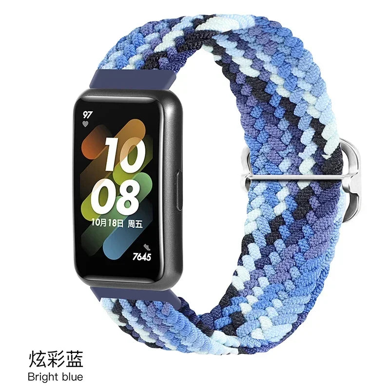 Strap For Huawei Band 7 Adjustable Elastic Nylon Braided Strap Men Women Replacement Bracelet Wristband For Huawei Band 7