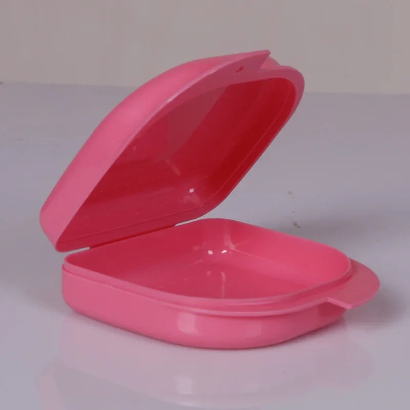 1pcs Denture Tray Box Dental Orthodontic Retainer Box Case Plastic Teeth Container Denture Box False Teeth Protective Case