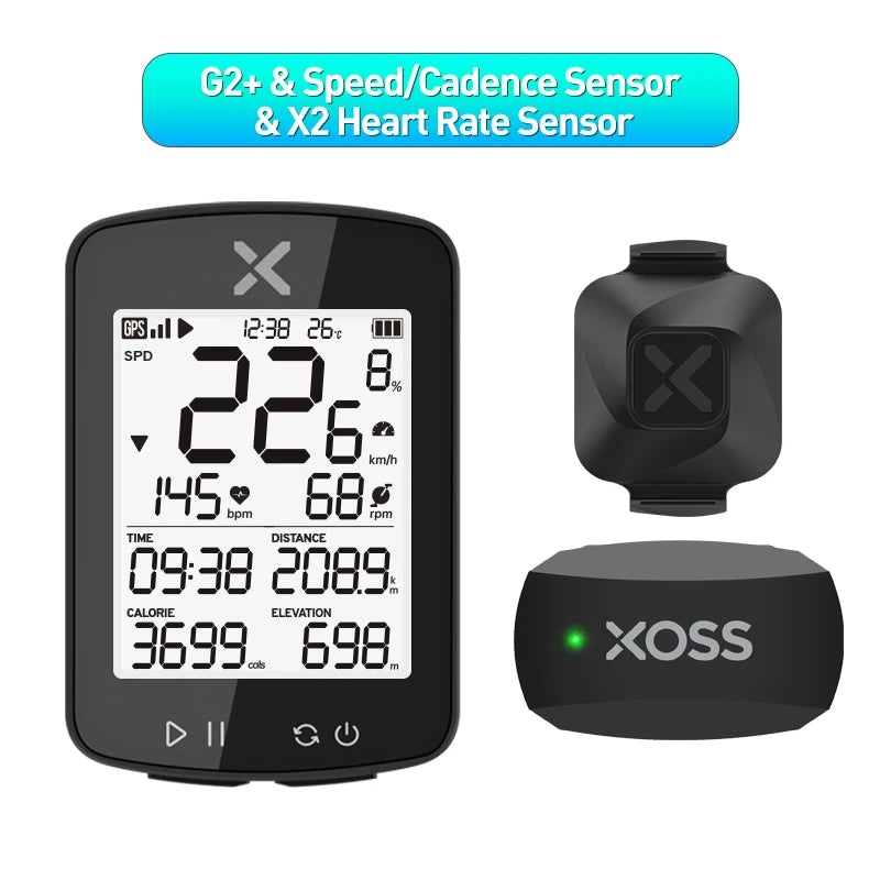 XOSS G2 GPS Bike Computer Wireless Cycling Speedometer Road Bike MTB USB C IPX7 Waterproof Bluetooth Bicycle Computer Odometer