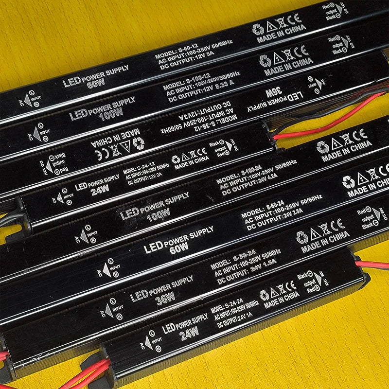 DC 24V 12V LED Thin Power Supply Lighting 1/2/PCS Transformer AC120-240V 24W 36W 60W 100W For LED Light Driver Adapter