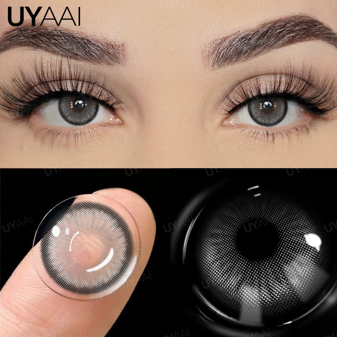 UYAAI 1 Pair Brown Natural Colored Eye Lenses Gray Fashion Lenses Blue Eye Lens Green High Quality Cosmetics Color Contacts