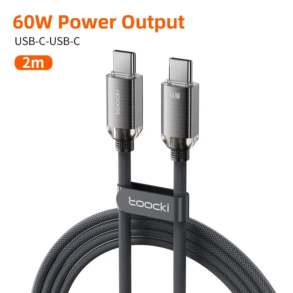 Toocki USB Type C to Type C Cable 100W Fast Charging for iPhone 15 Pro Max MacBook Samsung Galaxy Huawei Xiaomi Oneplus POCO