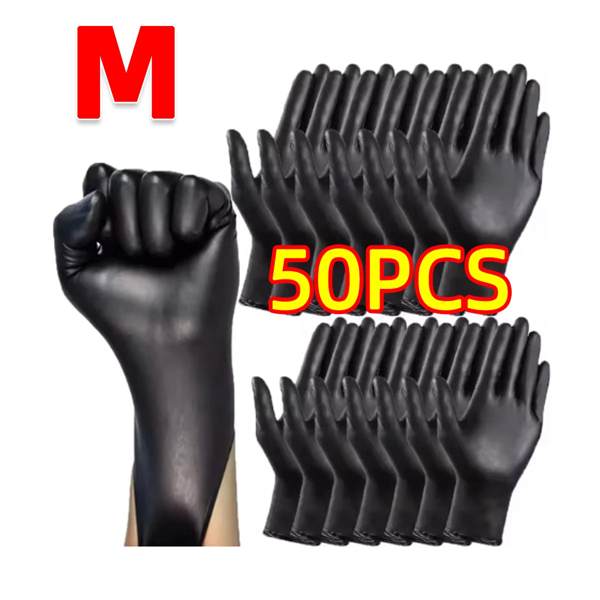 Disposable black gloves, multi-purpose, latex-free, sterile, medical, cooking, home use, easy, simple and clean