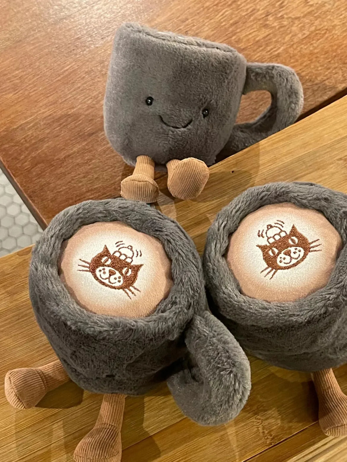 Jelly Cat Plush Fun Coffee Cup Cute Plush Toy Soothing Sleep Plush Doll Trendy Gift Plush Doll Cute Backpack Plush Pendant