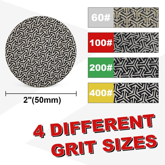 50mm Electroplated Diamond Polishing Pad Fast Removal For Glass Tiles Ceramics Bricks Stone Wood Paint Fibre-Glass & Composite