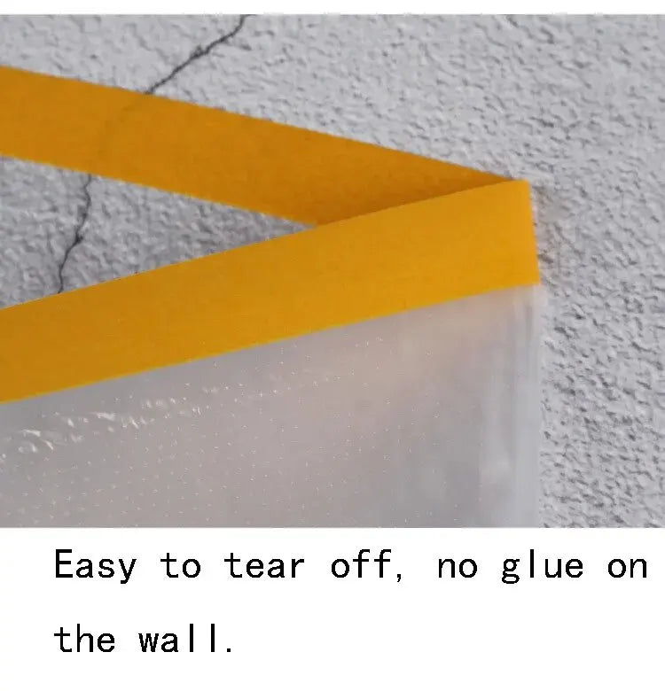 0.35m * 20m Transparent Plastic Shielding Film Waterproof Dust Cover Living Room Kitchen Furniture Decoration Vacant Protective