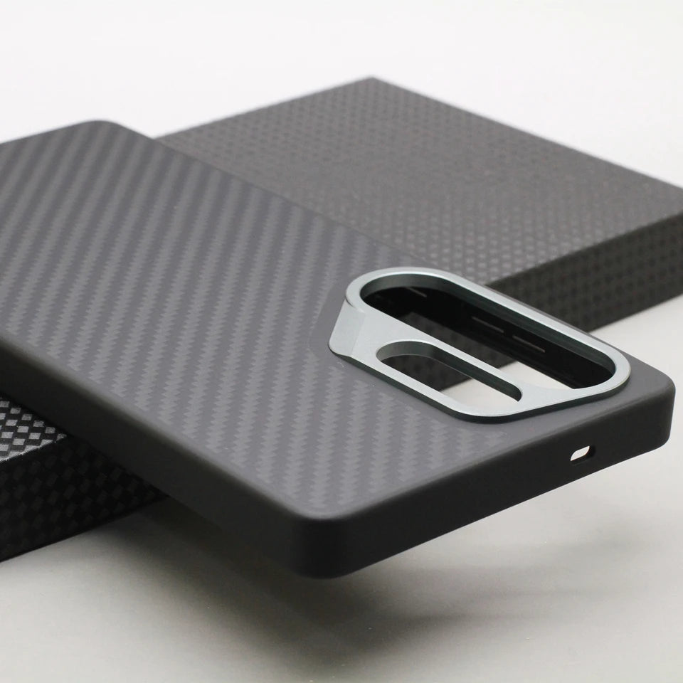 HANWOR Magnetic Carbon Fiber Phone Case for Samsung Galaxy S25 Ultra 600D Aramid Fiber Magnetic Cover S25 Ultra Magsafe Case