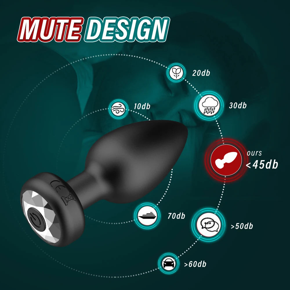 Anal Plug Vibrator for Men Butt Plug Portable Massager Wireless Remote Control Dildo Vibration Sex Toys for Male Adult Toys 18+