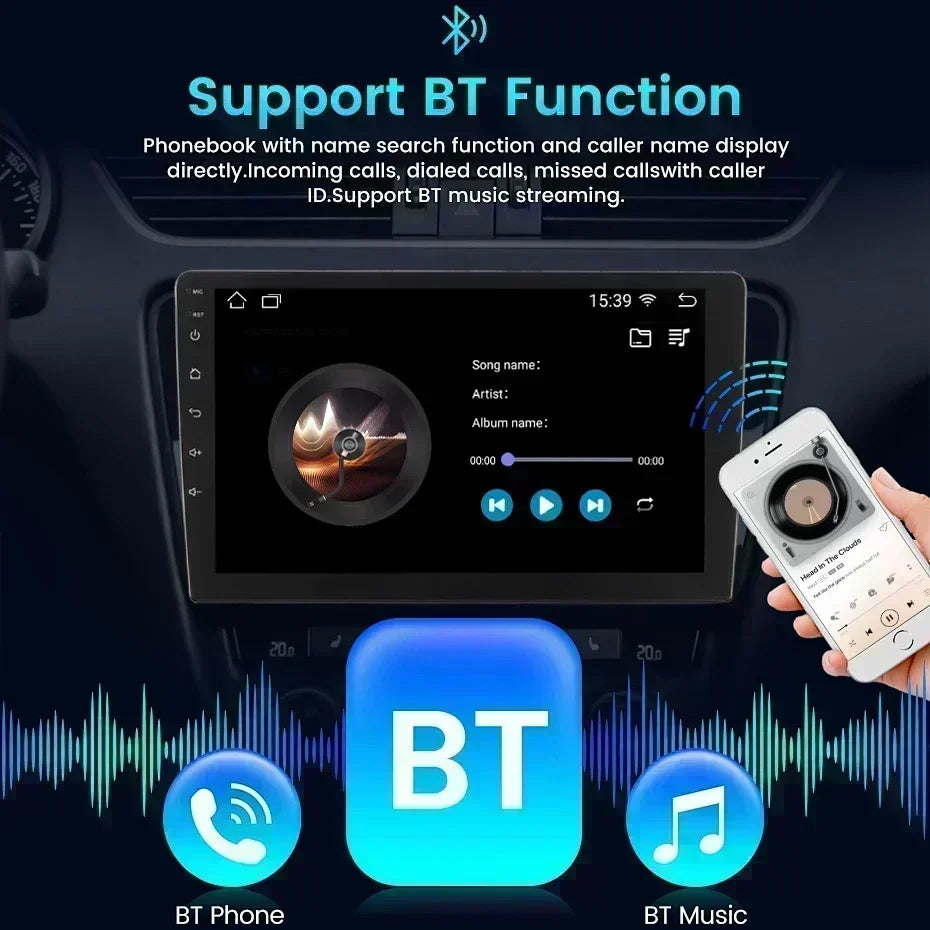 BOSSCAR Car Radio 7"9"10"Multimedia Video Player Android Universal Carplay Rearview Camera Wireless FM GPS Bluetooth Autoradio