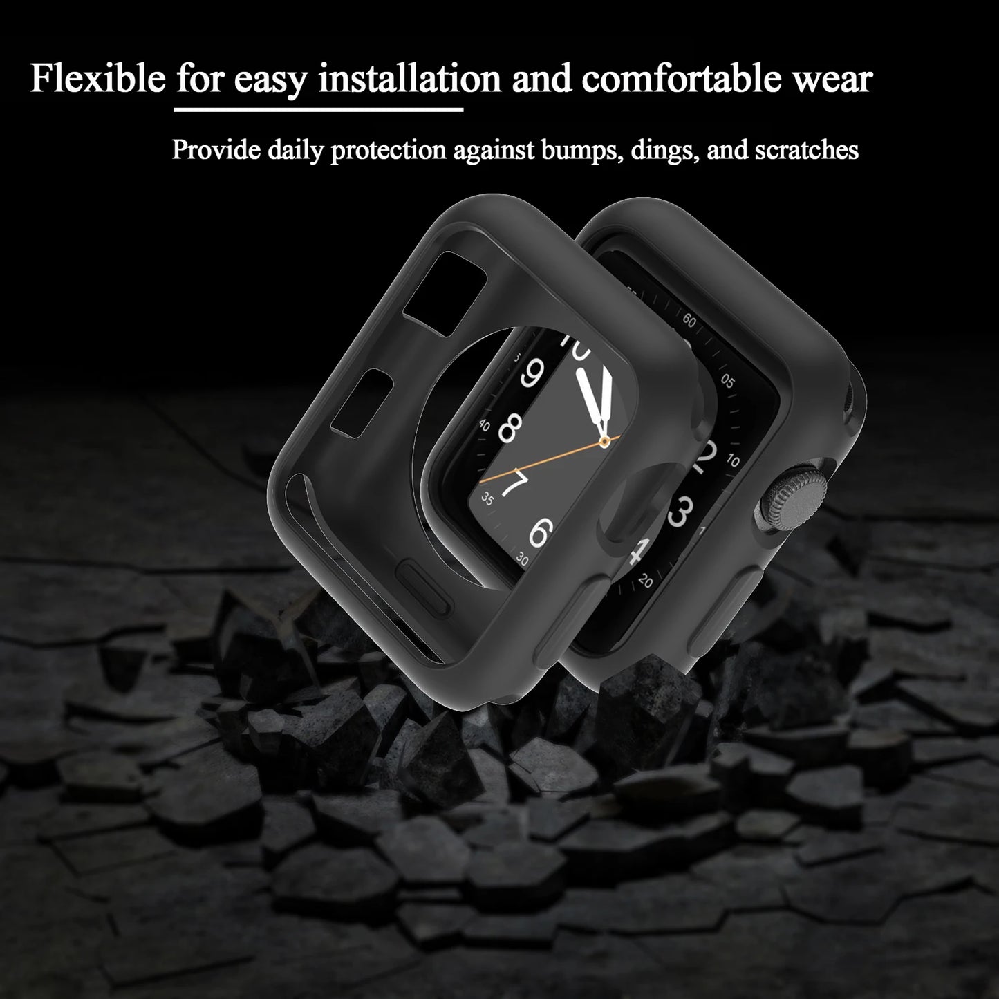 Candy Soft Silicone Bend+Case for Apple Watch Cover 9 8 7 6 Se 5 45mm 42mm 38 Protection Iwatch Serie 44mm 40mm 41mm Strap+case