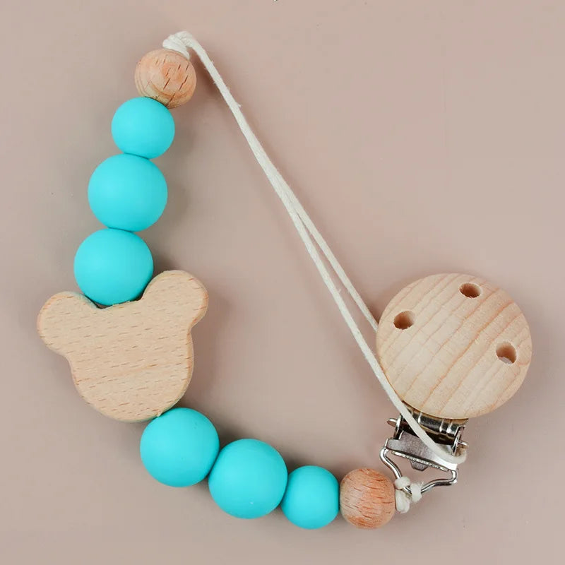 NEW Personalized Baby Pacifier Clip Custom Name Infant Dummy Clips Baby Souvenir Newborn Gift Wood Baby Supplies New Mother Gift