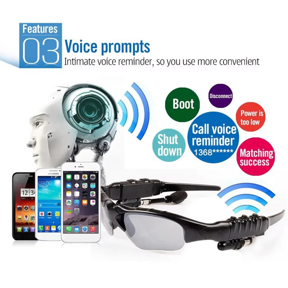 Hiking Bluetooth Smart Glasses UV-Protection Polarized Sunglasses with Stereo Wireless Headset, Multi-Functional Audio Device