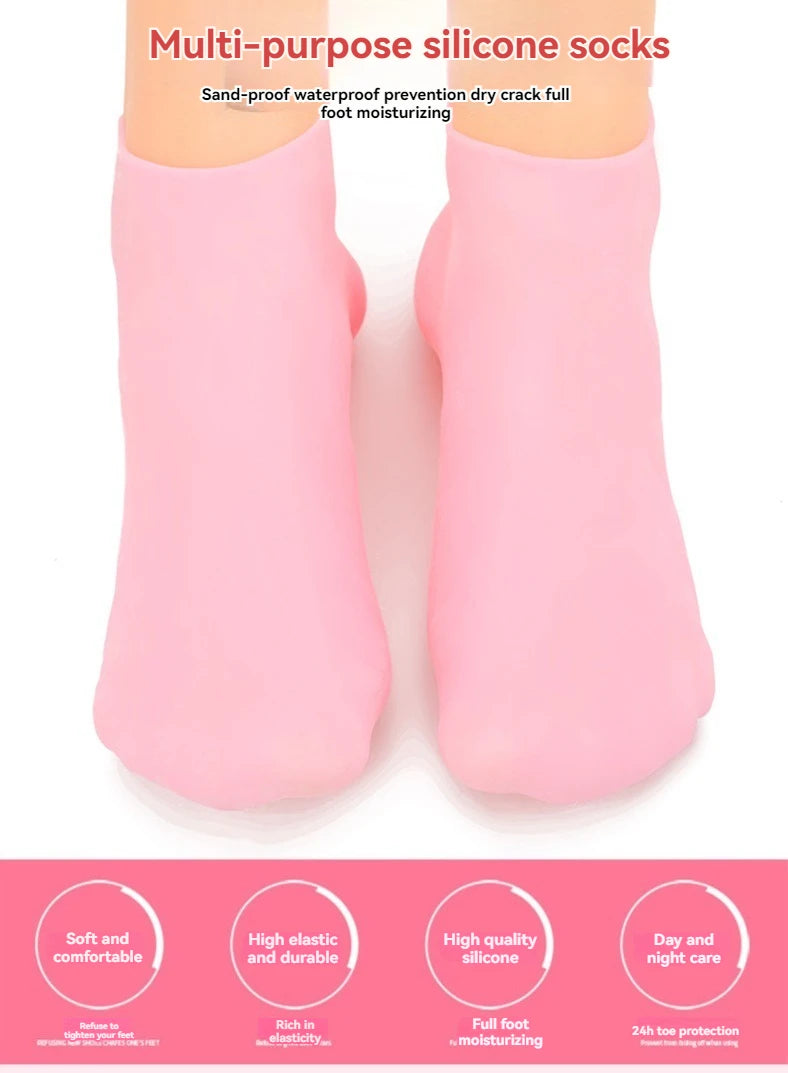 A Pair Of Silicone Socks Moisturise And Prevent Cracks And Soften Calluses And Cornsfoot Maskbeach Socksprotective Foot Covers