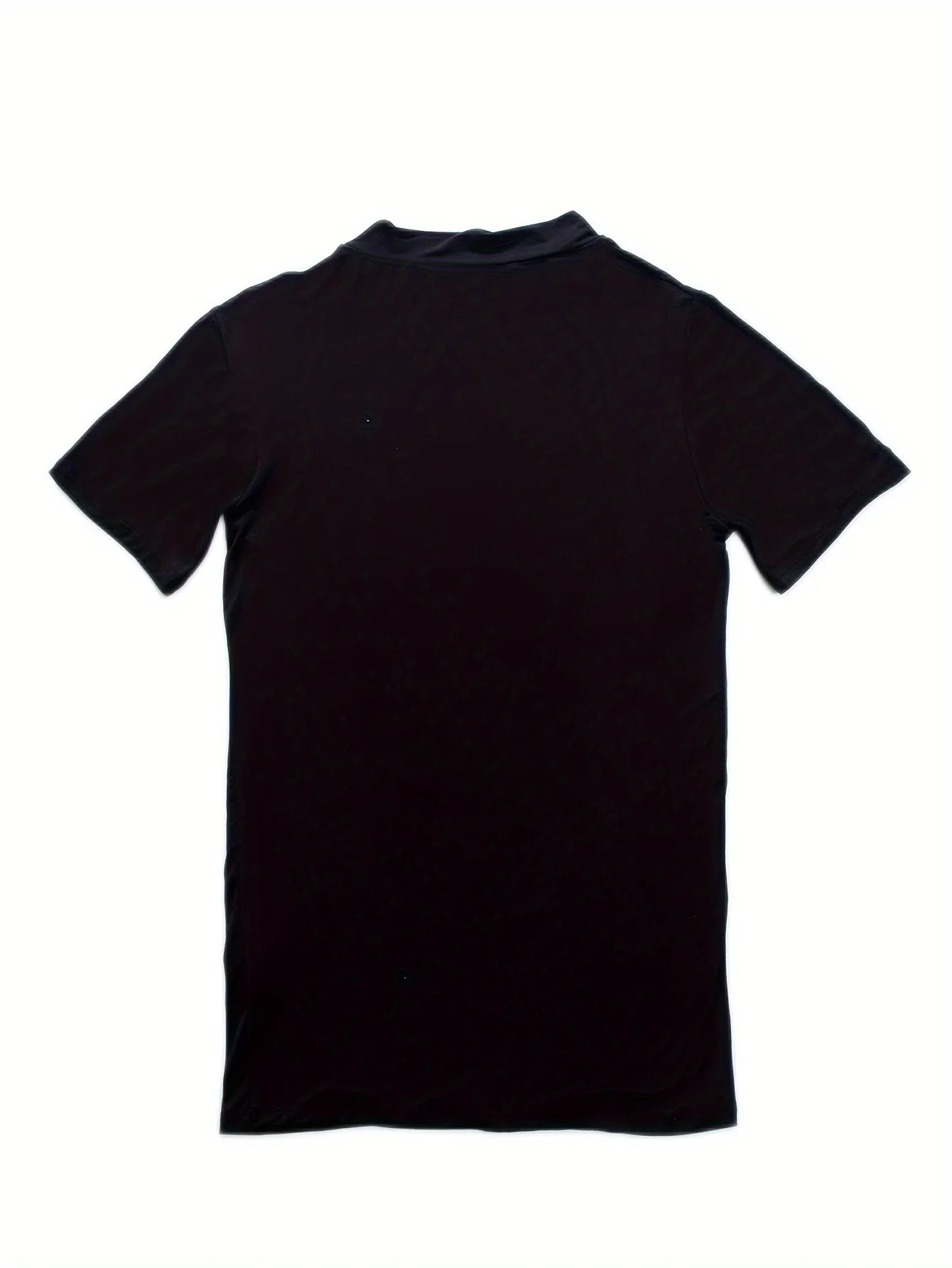 Clearance_1pcs Men's Breathable Soft Comfy High Stretch Short Sleeve High Neck Base Layer For Spring Autumn, Men's Undershirts_C