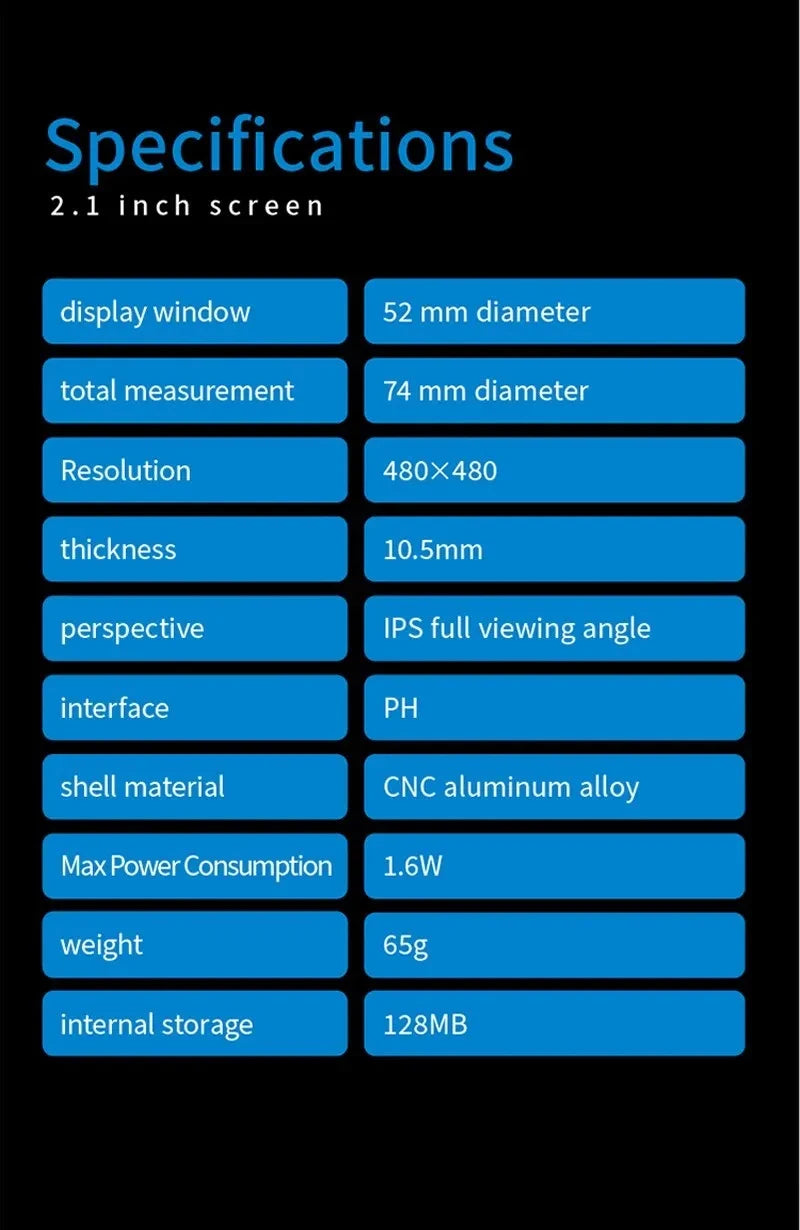 2.1 2.8 Inch IPS Secondary Screen 480x480 USB Water-Cooled Round LCD CPU GPU RAM HDD Monitoring NO AIDA64 MINI PC Gamer Display