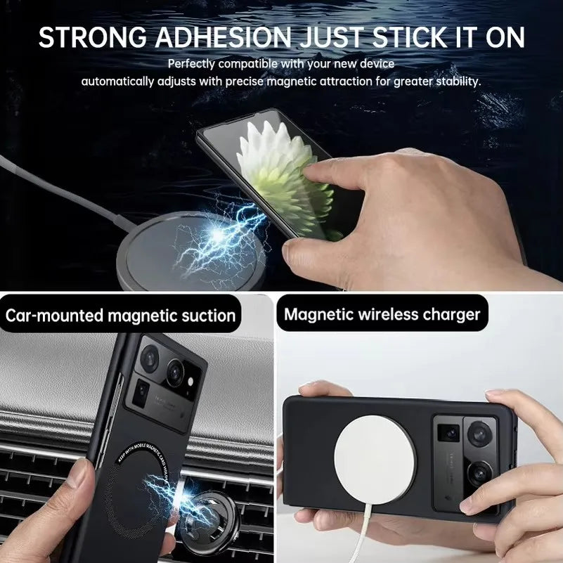 Phone Case For Tecno Phantom V Fold2 Tecno V Fold Luxury Magsafe Magnetic Hard Cover Ultra-thin Frameless