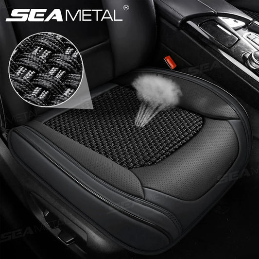 SEAMETAL Breathable Car Front Seat Cover Ice Silk Cooling Seat Cushion Full-Wrapped Anti-Scratch Car Seat Protector Universal