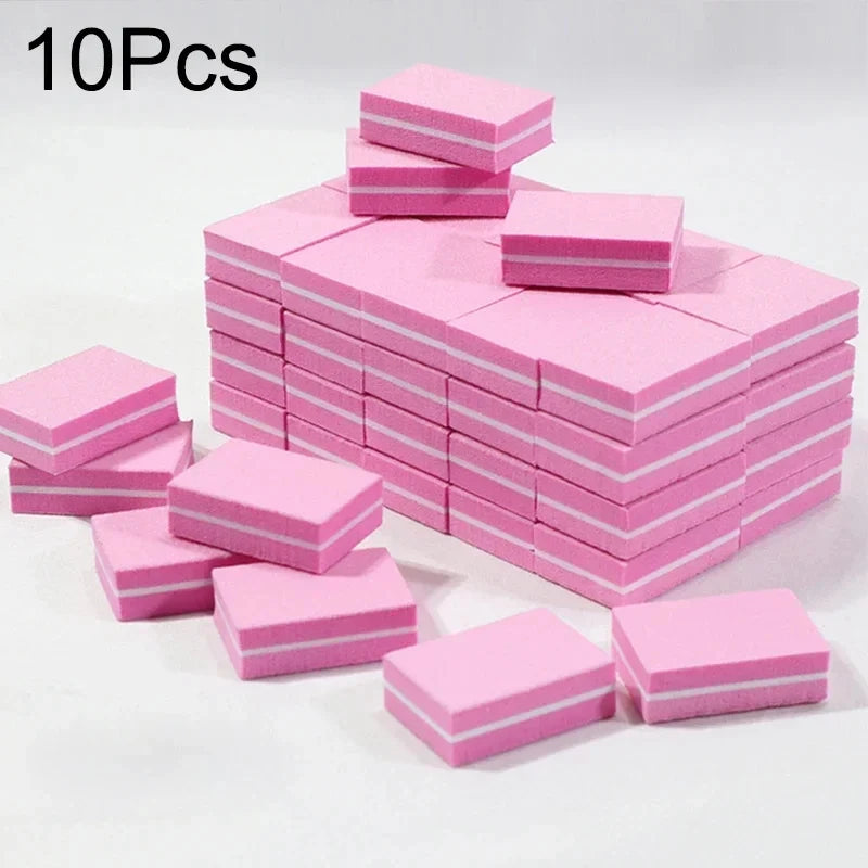 Nail Art Buffer Polish 50-10Pcs Mini Buffing Sanding Files Block Pedicure Care Manicure Pedicure Nail File Tools Nail Charm