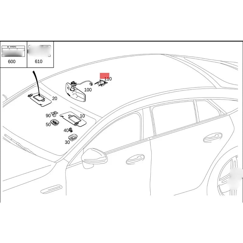 High Quality Interior Rear View Mirror Base Cover For Mercedes Benz W205 W213 C180 C200 C300 E200  E260 E300 CLS260 A2058110000