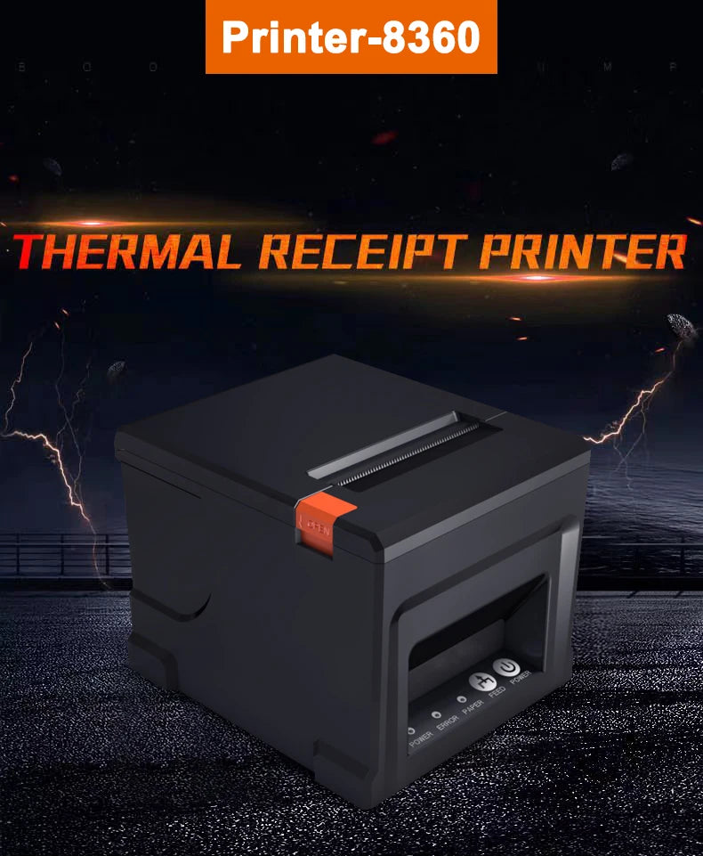 80mm Thermal Receipt Auto Cut Desk Printer Automatic Cutter Restaurant Kitchen POS USB Serial LAN Wifi Bluetooth