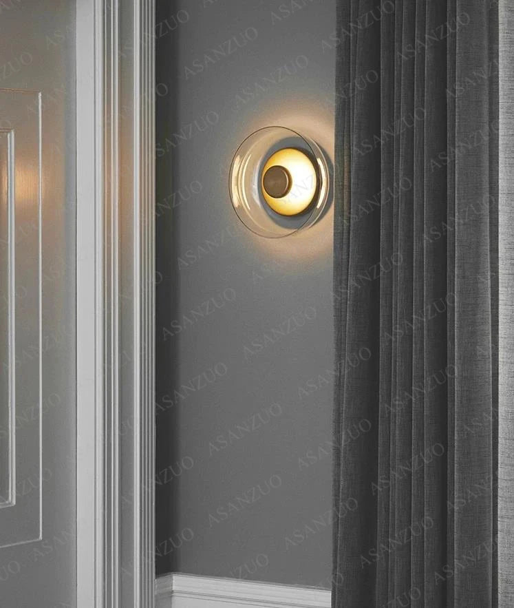 Glass LED Wall Lamp Indoor Decor Glass Bowl Wall sconces Nordic Living Bedroom Bedside Kitchen Lighting Fixtures
