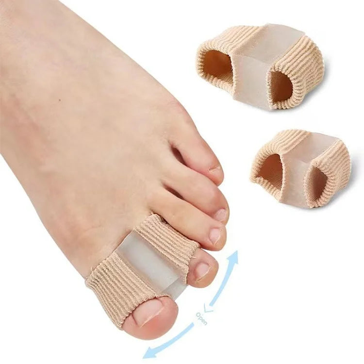 2 PCs Toe Separator Fiber Double Hole Gel Block Big Toe Separator Silicone Men'S And Women'S Fiber Double Hole Set Toe Orthotics
