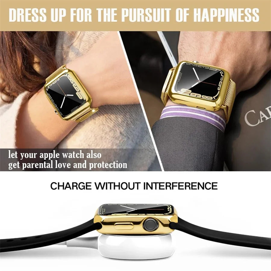 TPU Cover for apple watch case series 9 8 7 6 5 4 3 SE 41mm 45mm 42-44mm-40mm screen protector Accessories for apple watch band