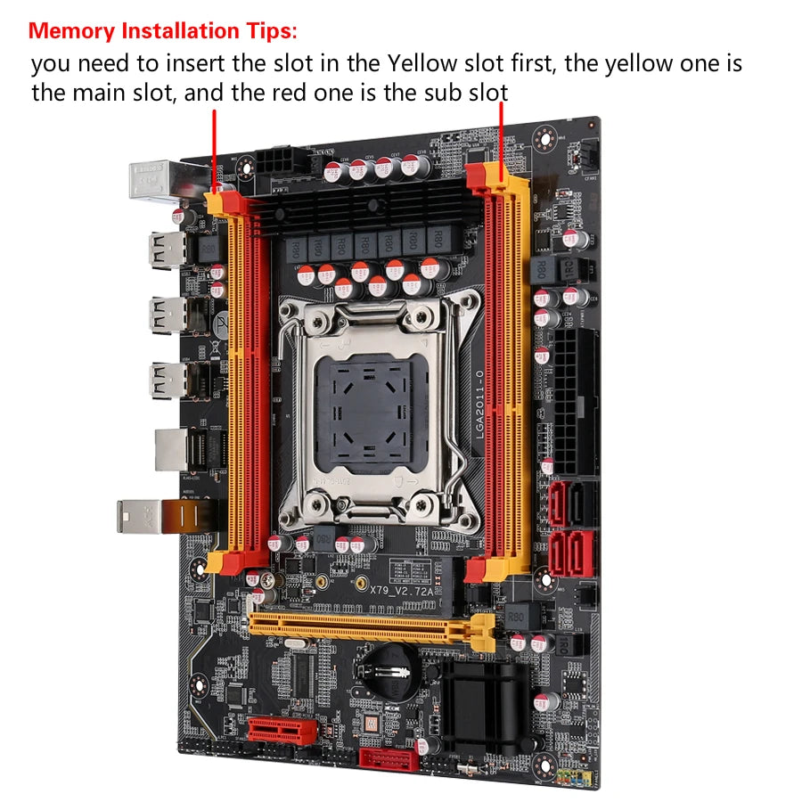 Kllisre X79 Motherboard Kit Combos XEON E5 2650 V2 LGA 2011 CPU 1pcs X 16GB Memory DDR3 1600 ECC RAM