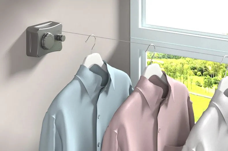 Retractable Clothesline Stainless Seel Pull-Out Clothes-Drying Machine Rope Space-Saving Clothes Drying Rack For Household