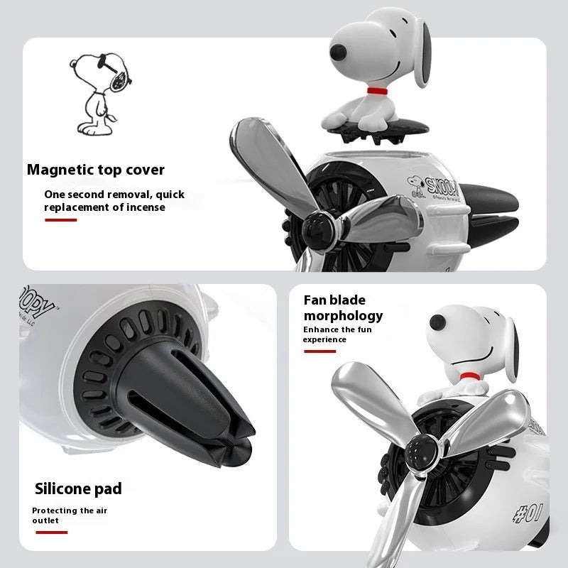 New Cartoon Creative Snoopys Car Aromatherapy Decoration Cute Car Perfume Accessories Air Outlet Cartoon Aromatherapys Gadgets