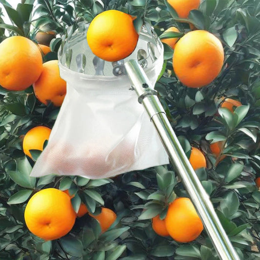 Fruit Picker Pole Tool with Basket Telescoping Long Handle 1.6 to 4M Fruit Catcher For Apple Orange Avocado Acorn Lemon Pear