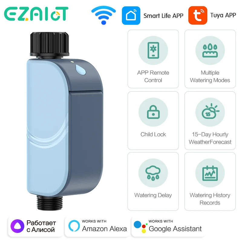 Smart Tuya WIFI Garden Watering Timer Automatic Sprinkle Water Timer Valve Outdoor Irrigation Watering System Alexa Google Home