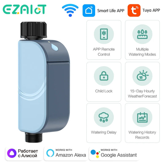 Smart Tuya WIFI Garden Watering Timer Automatic Sprinkle Water Timer Valve Outdoor Irrigation Watering System Alexa Google Home