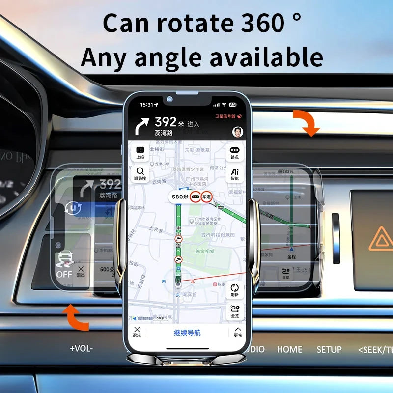 Car Wireless Charger Automatic Car Phone Holder Infrared Induction for iPhone 14 13 12 Xiaomi Samsung 15W Fast Charging Station