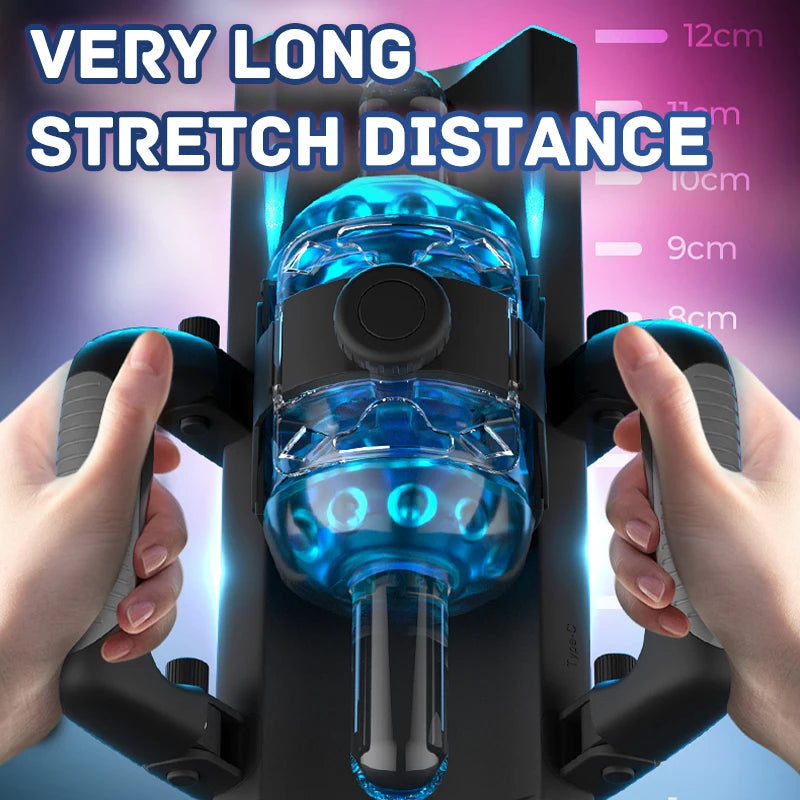 THRUSTING-King 12cm 6-Segment Fixed-point Telescopic Male Masturbator One-Key Burst Masturbation Cup Trainer Sex Toys for Men